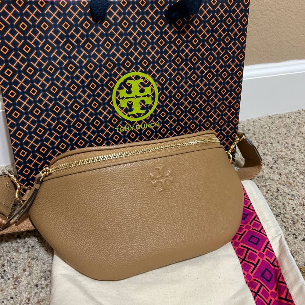 Tory Burch Tan Crossbody/Fanny Bag with Signature Logo